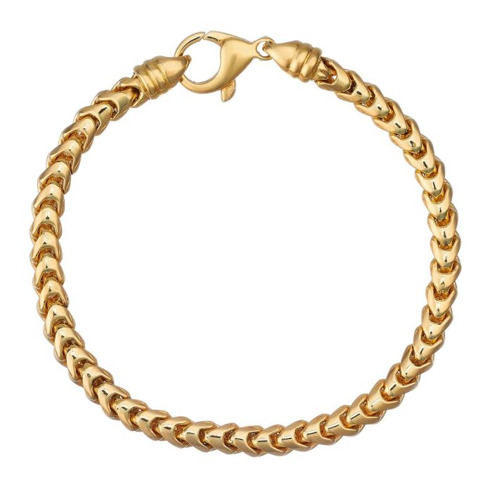 Armband in 18-karätigem Gelbgold. Das Schmuckstück hat eine Zopfgliederung und ist massiv gearbeitet. Hochglanzpoliert. 