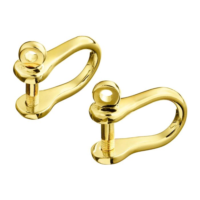 Paar Manschettenknöpfe aus 750er Gelbgold jeweils in Form von Schäkel