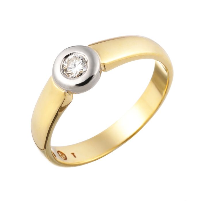 Klassischer Brillantring aus 750er Gelbgold