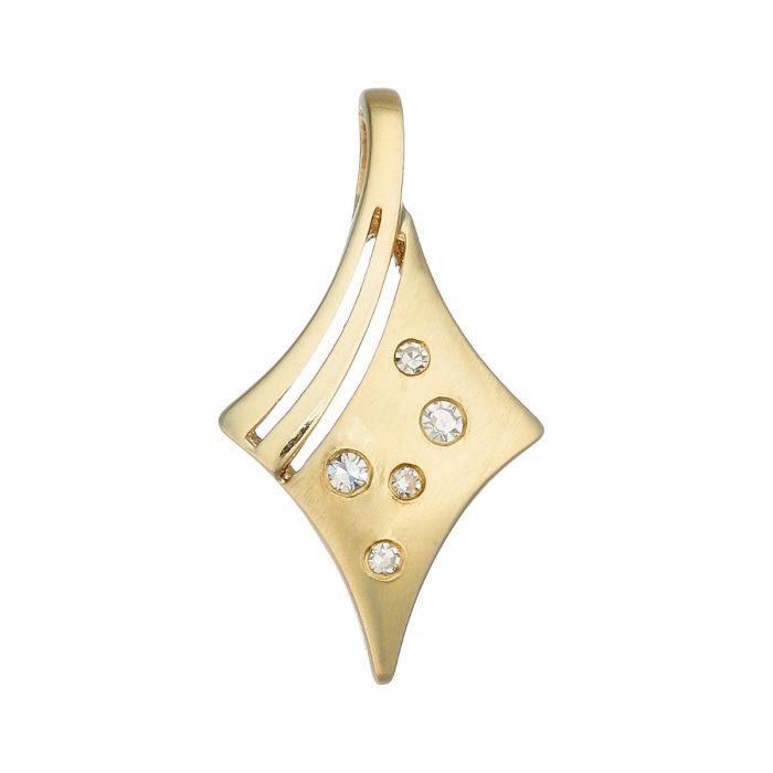 Anhänger in 14-karätigem Gelbgold. Besetzt ist er mit 5 Brillanten in eingeriebener Fassung. 