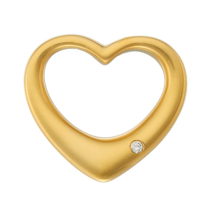 Anhänger in 14-karätigem Gelbgold. Ein Brillant in eingeriebener Fassung ziert das Schmuckstück schauseitig. 