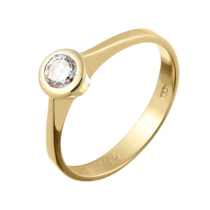 Brillantring aus 750er Gelbgold mit Solitär