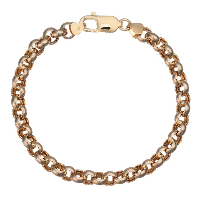 Armband aus 8-karätigem Roségold. Die Glieder sind in Erbsform gearbeitet und hochglanzpoliert. 