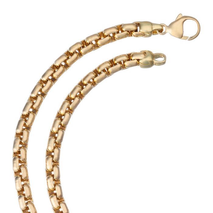 Kette bzw. Collier in 14-karätigem Gelbgold. Grob gearbeitete Venezianer-Glieder in massiver  Verarbeitung.