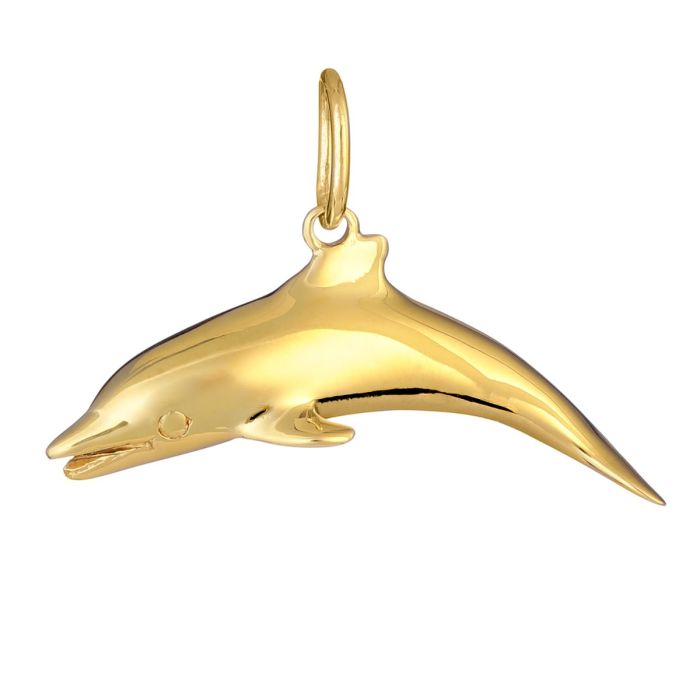 Delfin-Anhänger aus 585er Gelbgold