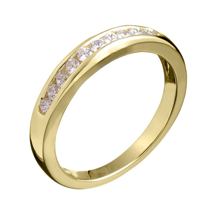 Zierlicher, filigraner Memoire Ring in 333er Gelbgold mit 10 Steinen in einer Kanalfassung