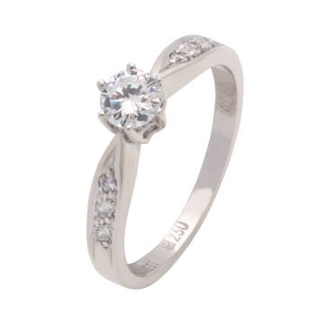 Weißgoldener Damenring – 333er Gold mit Zirkonia