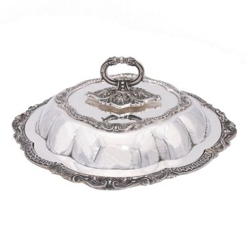 Seltene Deckelterrine in 925er Silber