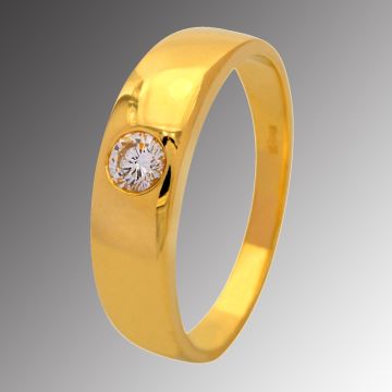 Klassischer Brillantring in 14karätigem Gold Unisex