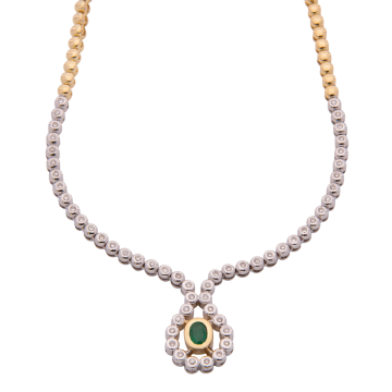 Traumhaftes Collier mit Brillanten und Smaragd