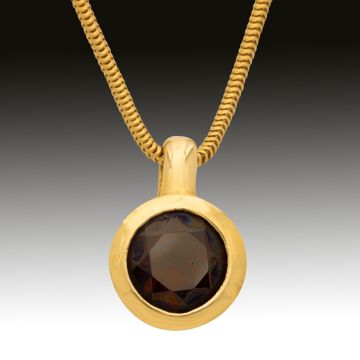 Schlangenkette mit Granat-Anhänger