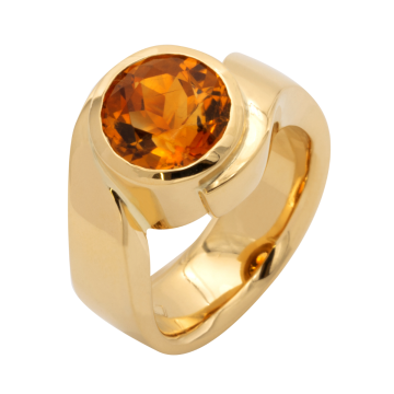 Massiver Damenring mit Citrin