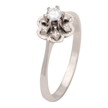 Weißgoldener Damenring mit Brillant 0,14 ct