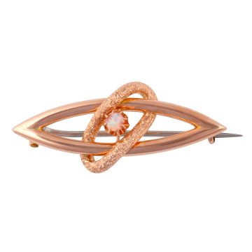 Jugendstilbrosche in Roségold mit Opal