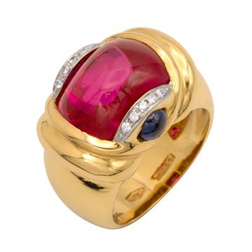 Traumhafter Cocktailring mit Brillanten und Farbsteinen