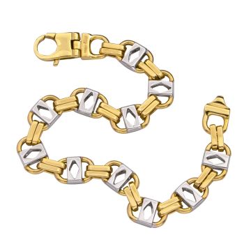 Massives Bicolour Armband mit phantasievoller Gliederung