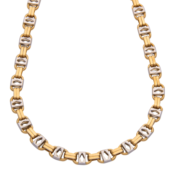 Massives Bicolour Collier mit phantasievoller Gliederung