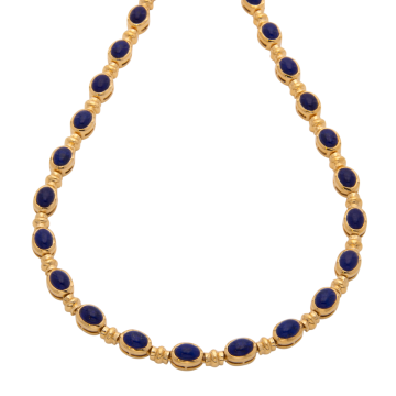 Collier in 750er Gelbgold mit Lapislazuli