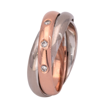 „Christ“ Bicolour Damenring mit Brillanten