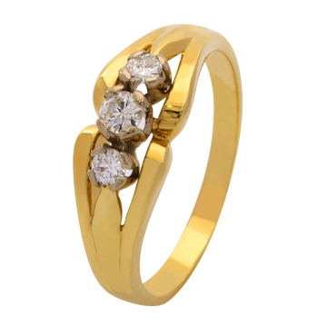 Vintage Damenring mit 3 Brillanten