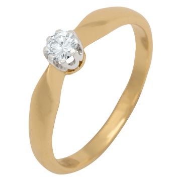 Klassischer Damenring wohl aus der Zeit um 1940 mit Brillant