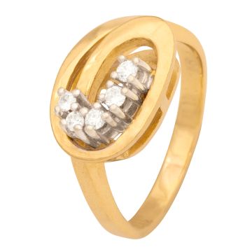 Hipper Vintage Ring mit 5 Brillanten