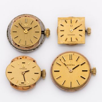 4 mechanische Uhrwerke OMEGA 1964-1970
