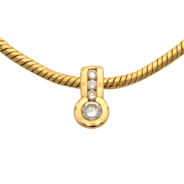 Brillantbesetzter Clip Anhänger mit Schlangenkette