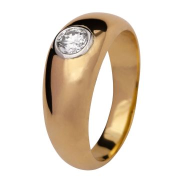 Klassischer Bandring mit Brillant von ca. 0,60 ct