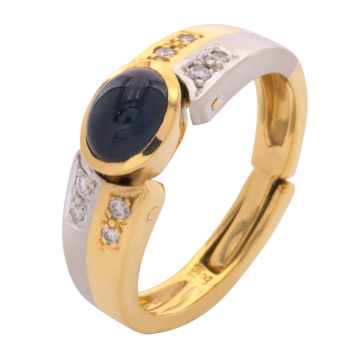 Edler Damenring mit Saphir und 8 Brillanten
