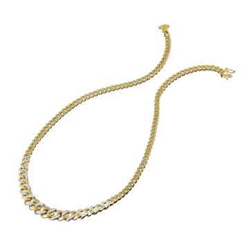 Luxuriöse Bicolor-Kette in 585er Gelb- und Weißgold