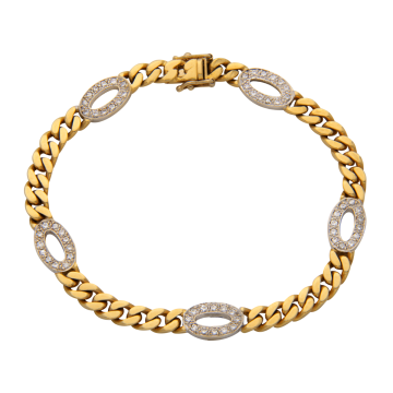 Flachpanzerarmband mit 60 Brillanten