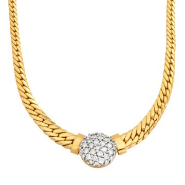 Klassisches Collier mit Brillanten von gesamt 1 Karat