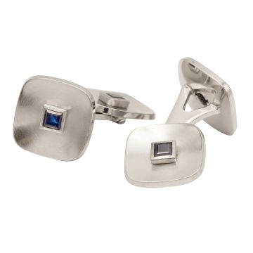 Weißgoldene Manschettenknöpfe mit Saphiren