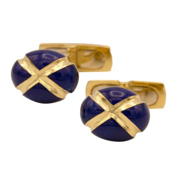 Elegante Manschettenknöpfe mit blauer Emaille
