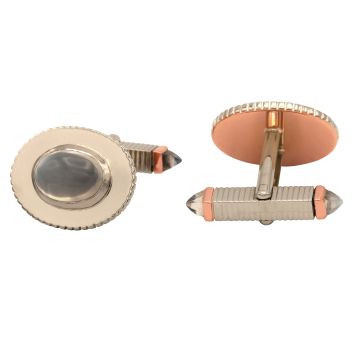 Weißgoldene Manschettenknöpfe mit Mondsteinen