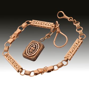 Aparte Uhrkette Biedermeier-Chatelaine 