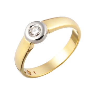 Klassischer Brillantring aus 750er Gelbgold