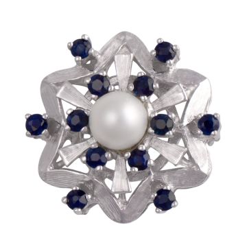 Perlkettenverkürzer mit Saphiren