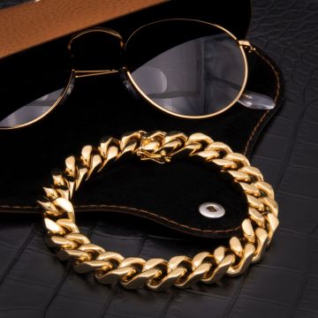 Massives Armband mit Flachpanzergliederung