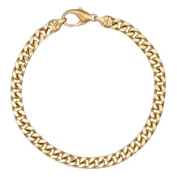 Armband in 14-karätigem Gelbgold. Das Schmuckstück mit seiner Flachpanzergliederung ist 4-seitig geschliffen und hochglanzpoliert.