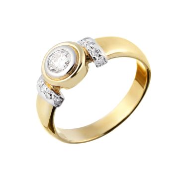 Damenring in Gelbgold mit Brillant-Solitär