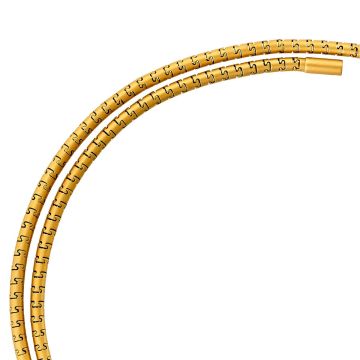 Collier aus 14-karätigem Gelbgold. Die Gliederform dieses Schmuckstückes erinnert an Puzzleteile. Mattiert gearbeitet.
