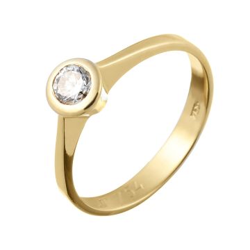 Brillantring aus 750er Gelbgold mit Solitär