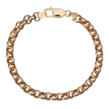 Armband aus 8-karätigem Roségold. Die Glieder sind in Erbsform gearbeitet und hochglanzpoliert. 
