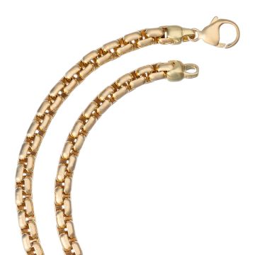 Kette bzw. Collier in 14-karätigem Gelbgold. Grob gearbeitete Venezianer-Glieder in massiver  Verarbeitung.