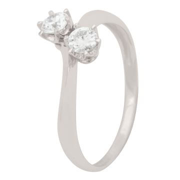 Weißgoldener Simili Ring