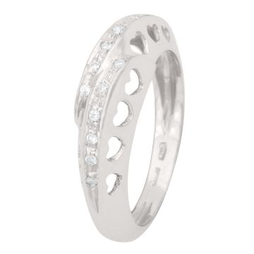 Romantischer Damenring in 750er Weißgold