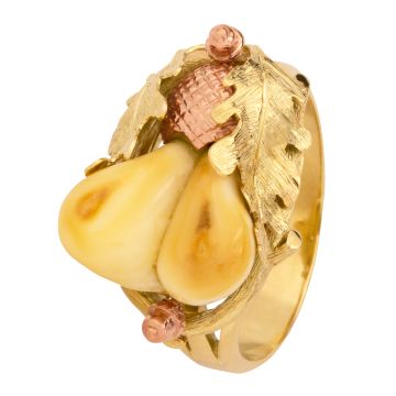 Goldener Damenring mit Grandeln