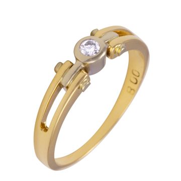 Stylischer Ring mit Brillant von 0,08 ct.